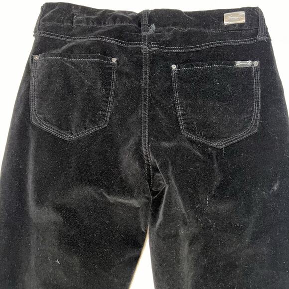 Seven7 Pants Womens Size 14 Black Velvet Tummyless High Rise Skinny Stretch - Picture 11 of 16